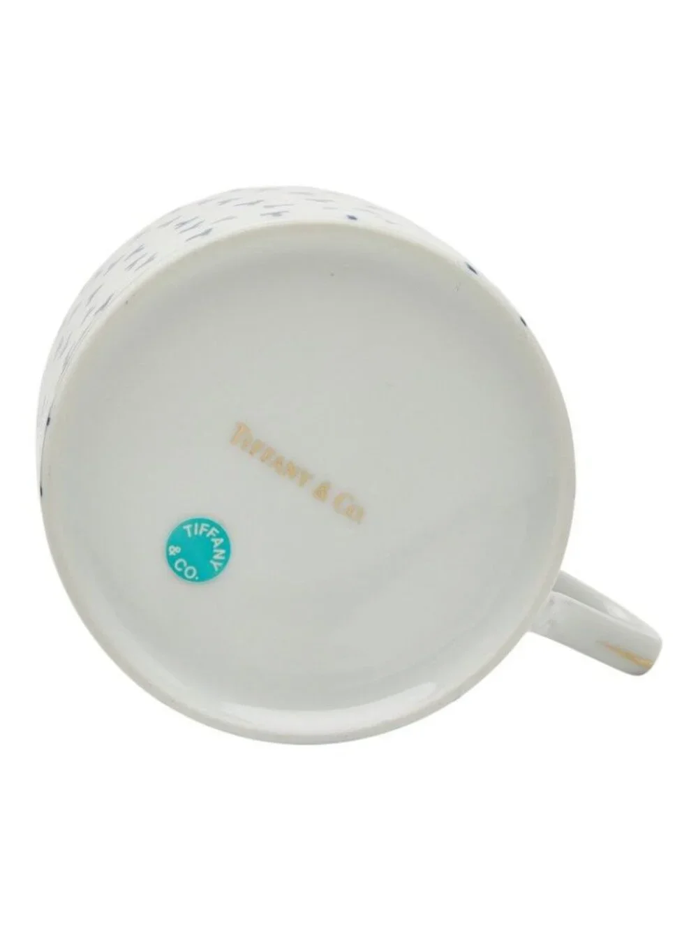 Tiffany & Co Dancing T Cup Saucer Set White Blue Gold Porcelain